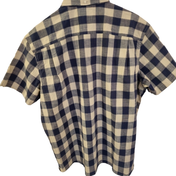 NWT L.L. Bean Men's Vintage Indigo Blue Plaid Short Sleeve  Shirt Size XL - Picture 4 of 15